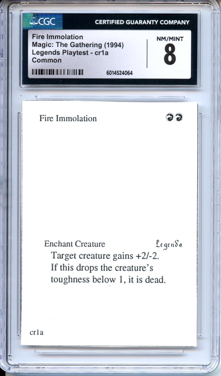 Magic Graded: Fire Immolation Playtest CGC 8