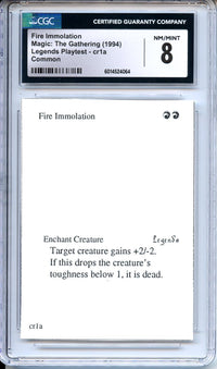 Magic Graded: Fire Immolation Playtest CGC 8