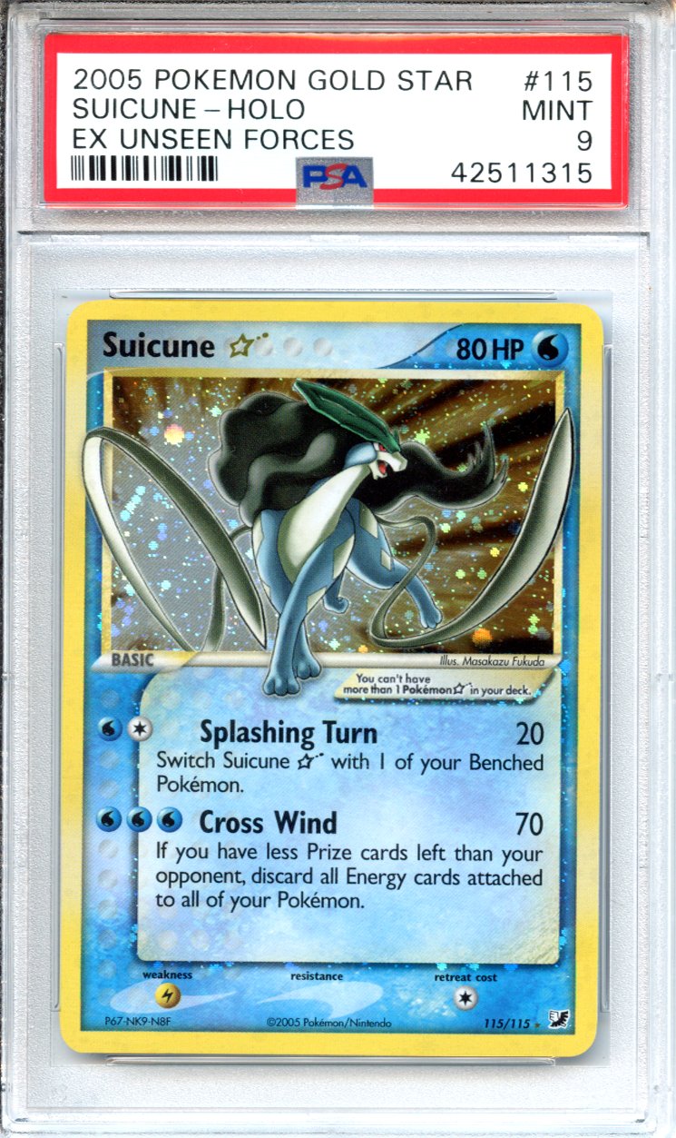 Pokemon Graded: Gold Star Suicune PSA 9