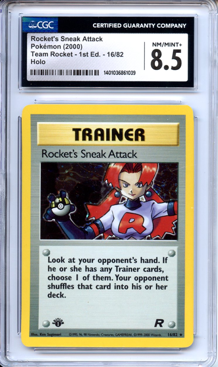 Pokemon Graded: 1st Edition Rocket's Sneak Attack CGC 8.5