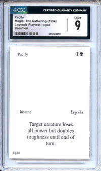 Magic Graded: Magic Graded: Playtest Pacify CGC 9
