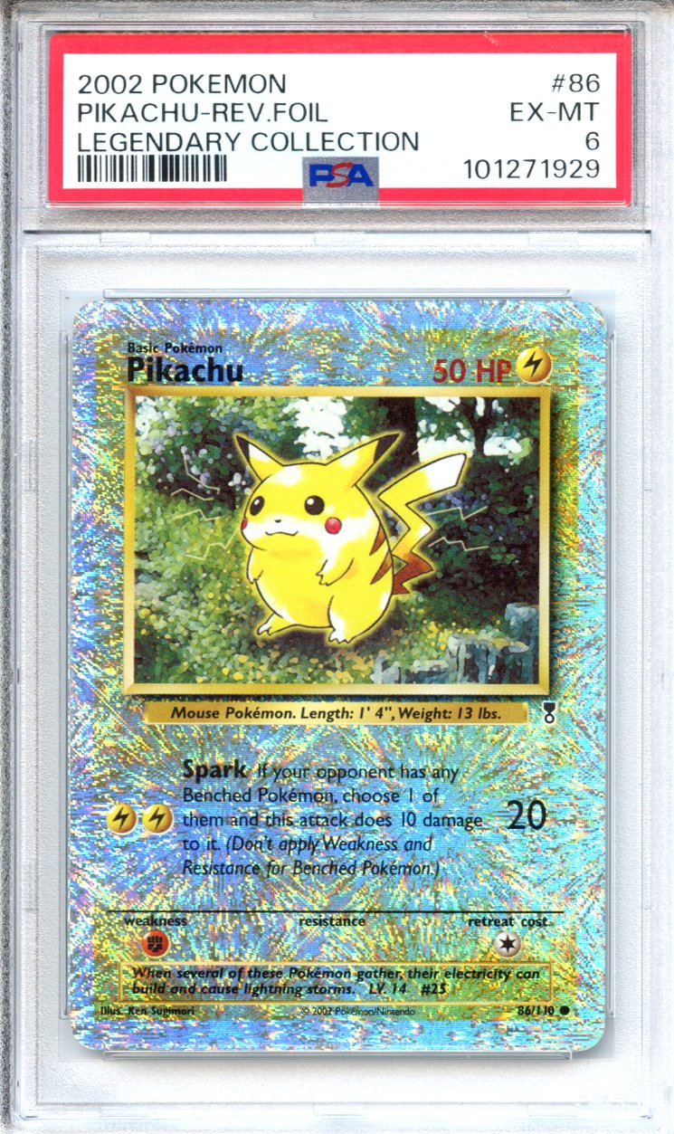 Pokemon Graded: Legendary Collection Reverse Holo Pikachu PSA 6