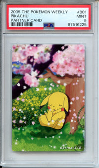 Pokemon Graded: 2005 The Pokemon Weekly Pikachu #001 PSA 9