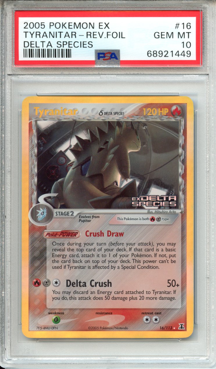 Pokemon Graded: EX Delta Species (Set Stamped) Tyranitar PSA 10