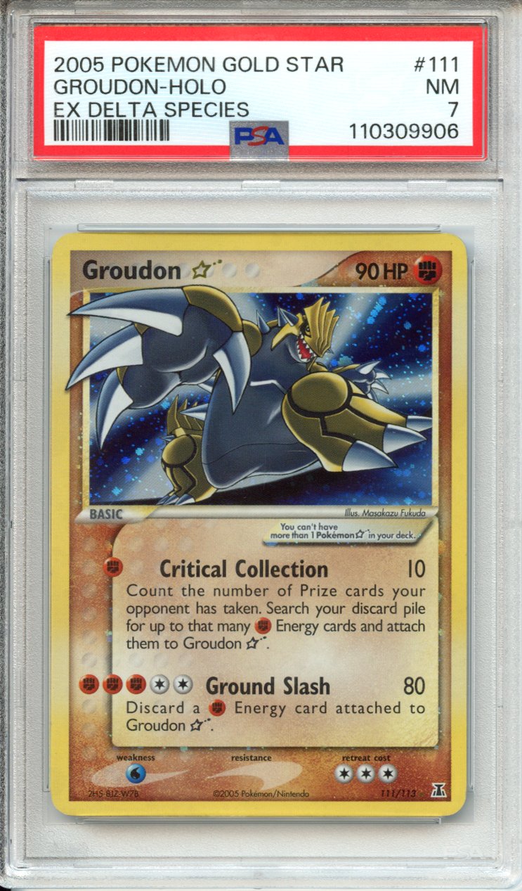 Pokemon Graded: Gold Star Groudon PSA 7