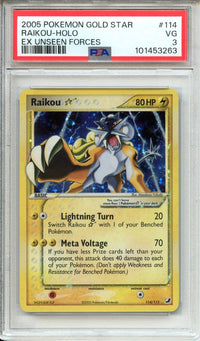 Pokemon Graded: Gold Star Raikou PSA 3