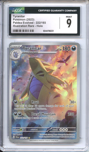 tyranitar rare pokemon card Pokemon Graded: Tyranitar 222/193 Paldea Evolved (2023) IR Holo CGC 9 – Double Infinity Gaming