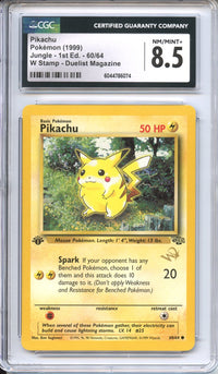 Pokemon Graded: W Stamp Pikachu CGC 8.5