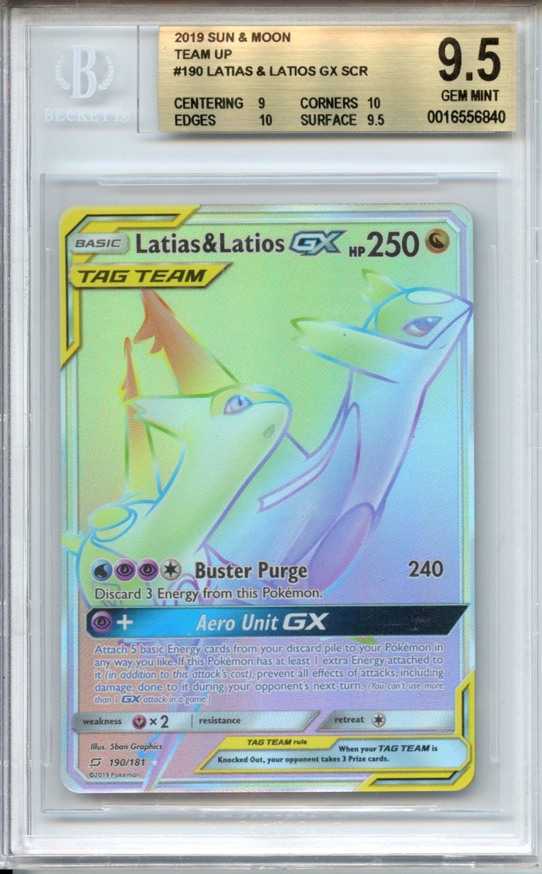 Pokemon Graded: Latias & Latios GX Beckett 9.5