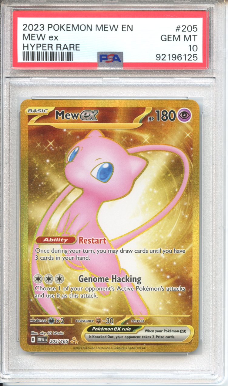 Pokemon Graded: Mew ex 205/165 Scarlet & Violet 151 (2023) Gold Hyper ...