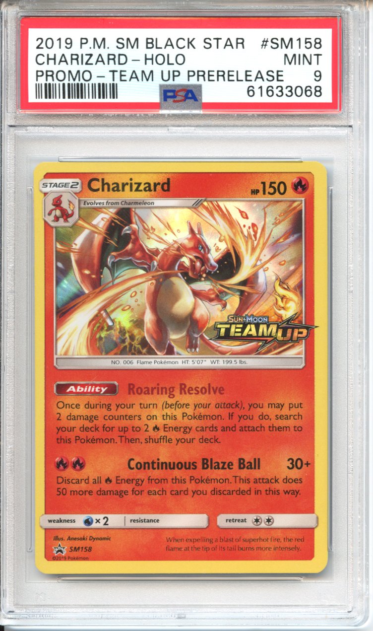 Pokemon Graded: Charizard S&M Team Up (Pre-Release) PSA 9