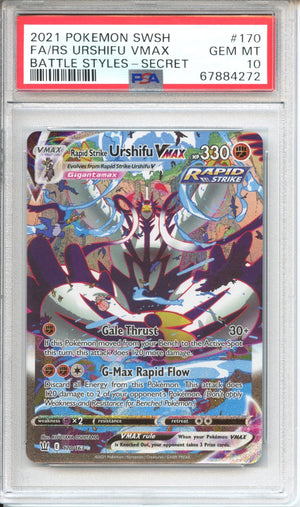 Pokemon Graded: Rapid Strike Urshifu Vmax PSA 10 Double Infinity Gaming Pokemon Graded: Rapid Strike Urshifu Vmax PSA 10 Double Infinity Gaming