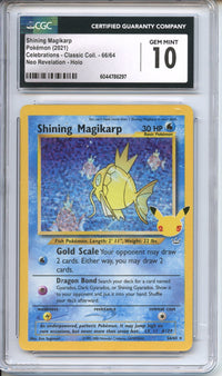Pokemon Graded: Shining Magikarp 64/64 Celebrations Classic Collection Neo Revelation (2021) Holo CGC 10