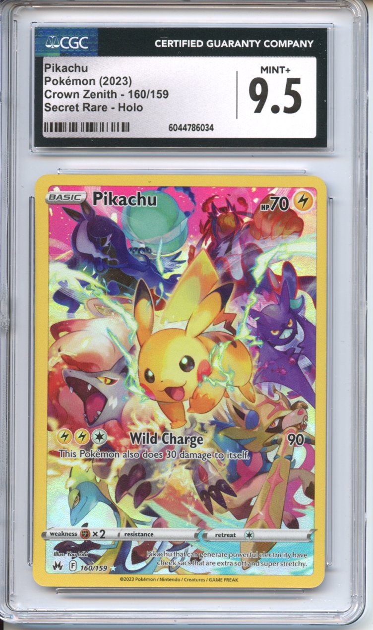 Pokemon Graded: Pikachu 160/159 Crown Zenith (2023) Secret Rare Holo CGC 9.5