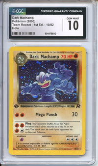 Pokemon Graded: 1st Edition Dark Machamp CGC 10
