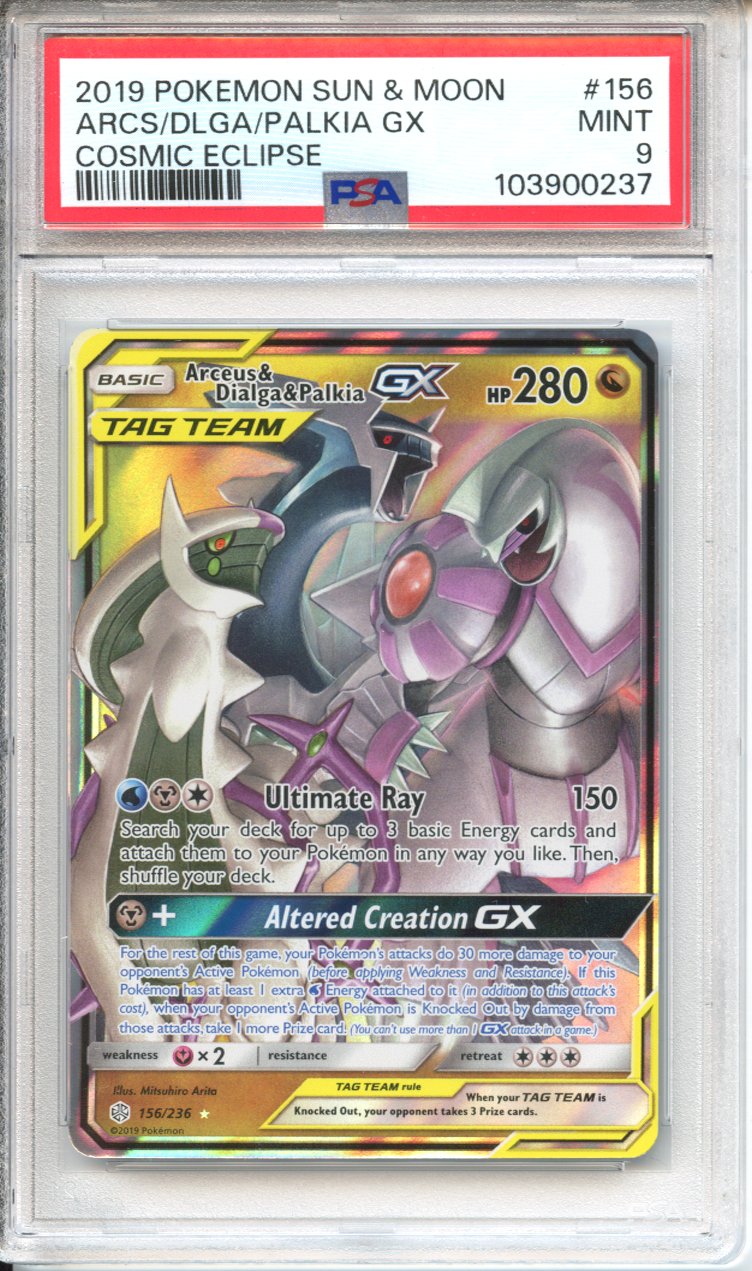 Pokemon Graded: Arceus & Dialga & Palkia GX PSA 9