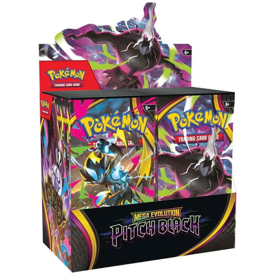 pokemon mega evolutions booster box release date Pokemon: Mega Evolution: Pitch Black: (Me05) Booster Box (Presale