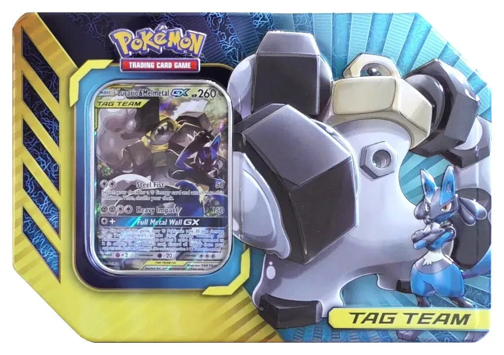 Pokemon: Power Partnerships Lucario & Melmetal GX Tag Team Tin (Sealed)